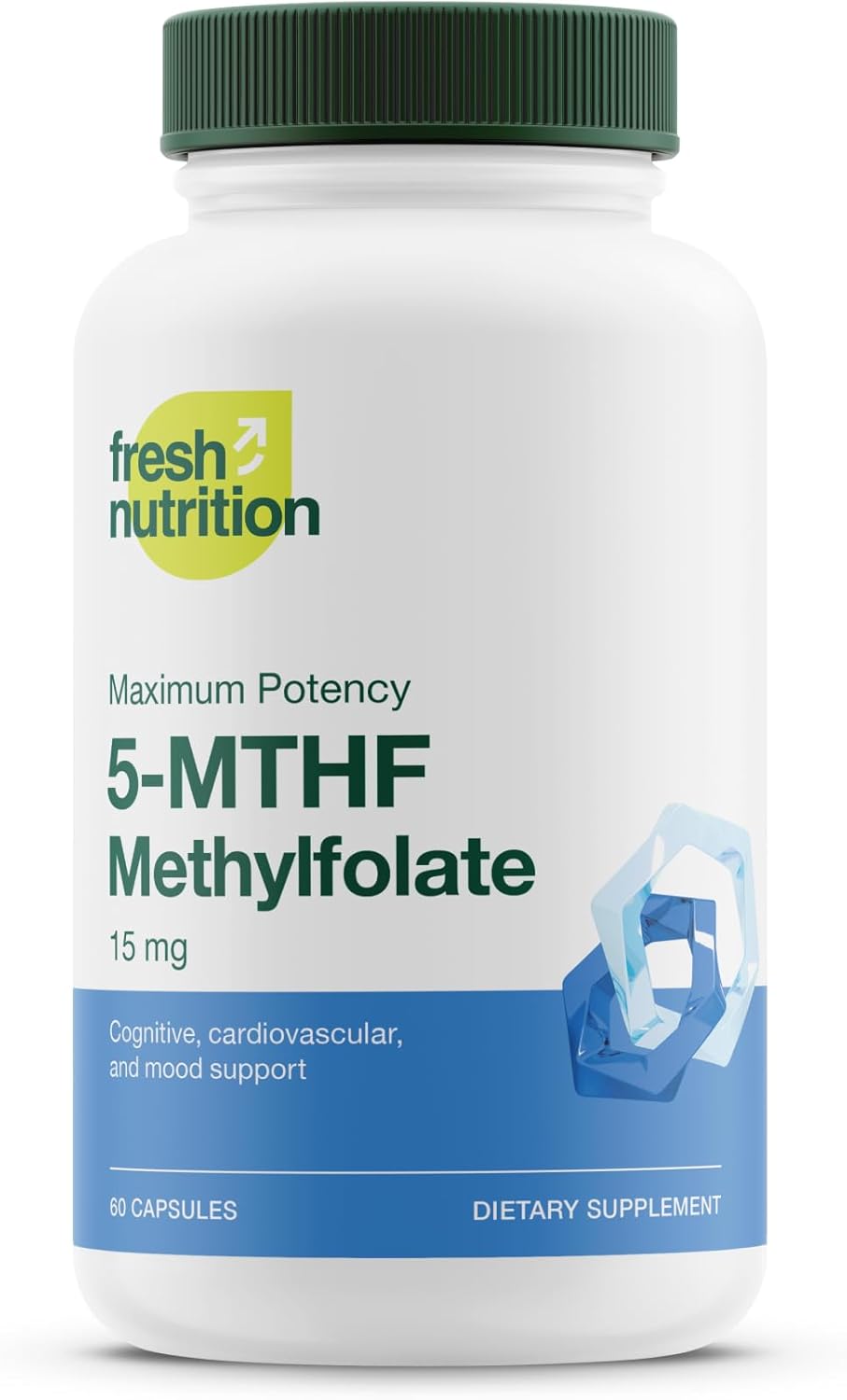 Maximum Potency L Methylfolate 15mg Capsules - Active Vitamin B9 for Mood, Cognition, Immunity - 5-MTHF Methyl Folate for Cardiovascular and Neurological Health - 60 Caps
