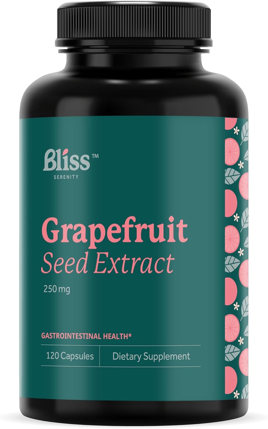 Maximum Strength Bliss Serenity Grapefruit Seed Extract 250 mg Vegcaps - Non-GMO, Gluten Free, Kosher Certified - 120 Day Supply