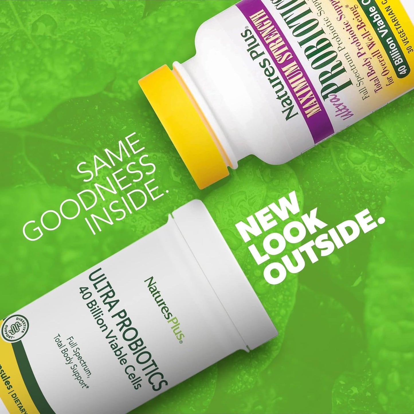 Maximum Strength Digestive Supplement with Intestinal & Colonic Probiotics - Nature's Plus Ultra Probiotics - 30 Vegetarian Capsules