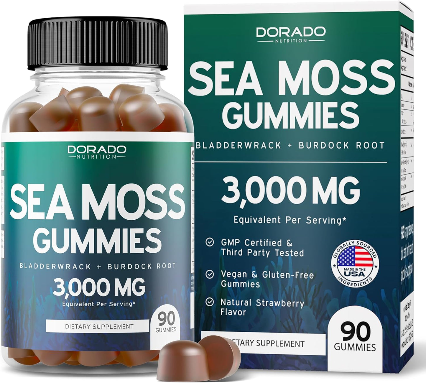 Maximum Strength Horny Goat Weed & Irish Sea Moss Gummies - 1590mg for Men & Women - 90 Gummies