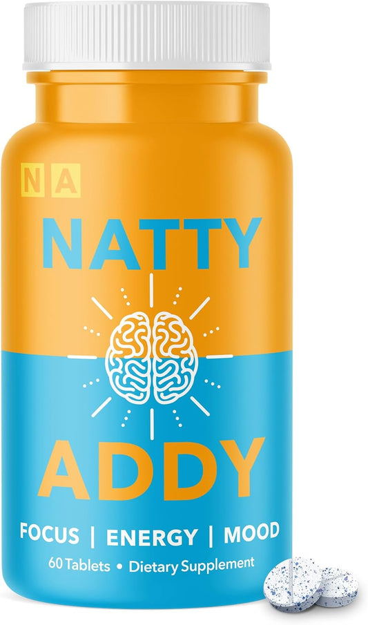 Maximum Strength Natty Addy Brain Support Supplement with Methylene Blue, Caffeine, and L-Theanine for Mental Focus and Clarity
