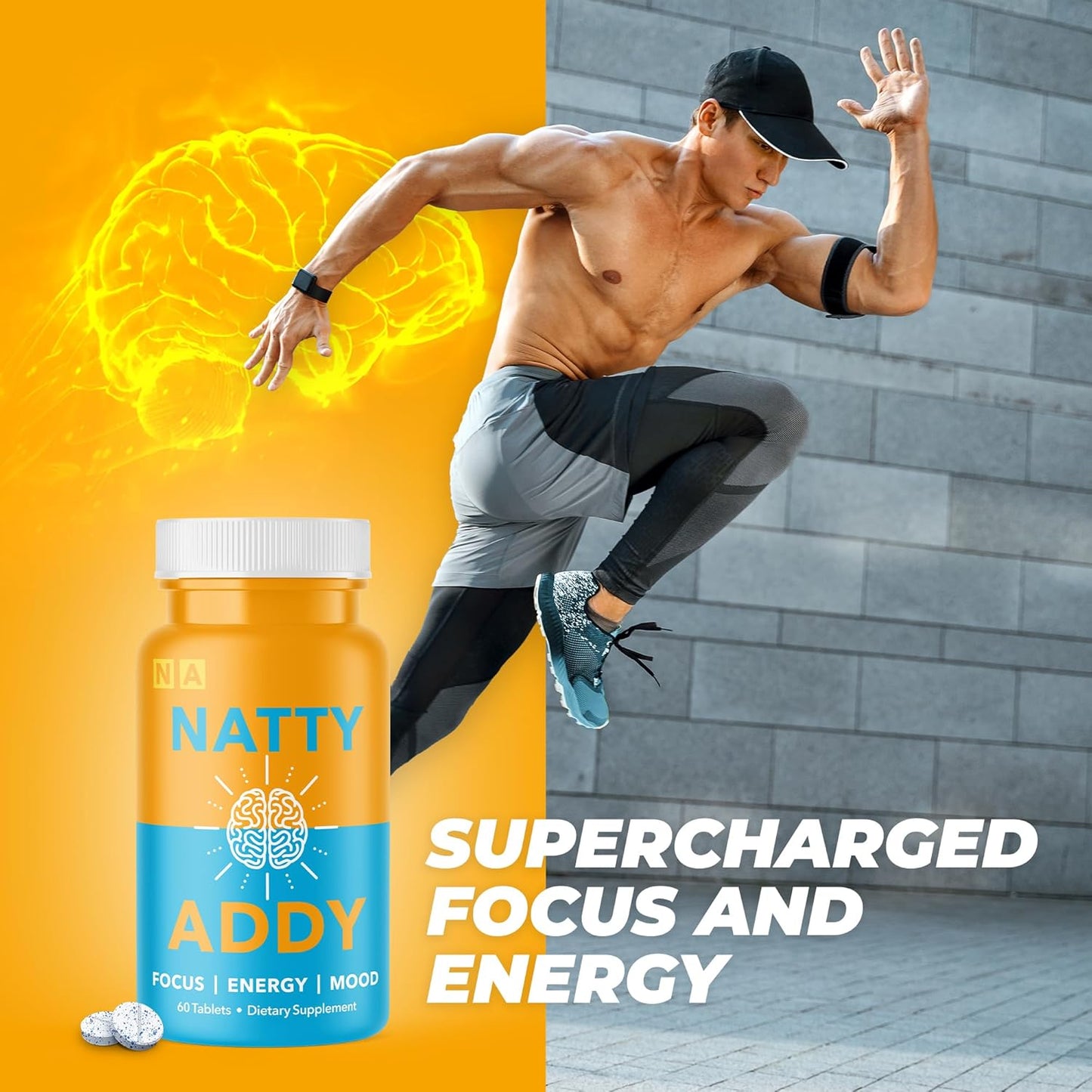 Maximum Strength Natty Addy Brain Support Supplement with Methylene Blue, Caffeine, and L-Theanine for Mental Focus and Clarity