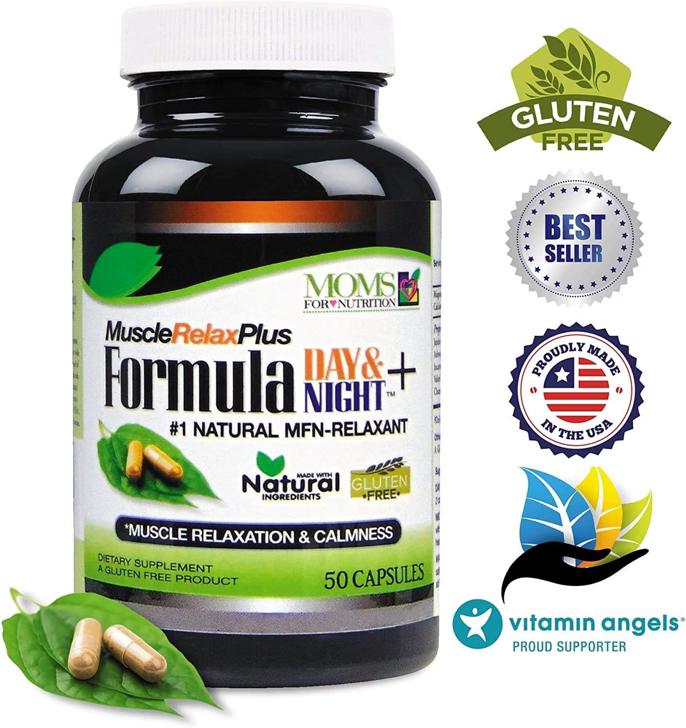 Maximum Strength Natural Relaxant Supplement Capsules for Moms - Large 1,150mg Support - Day/Night 24/7 Muscle Relax Formula - 50 Count - BoostGo Australia