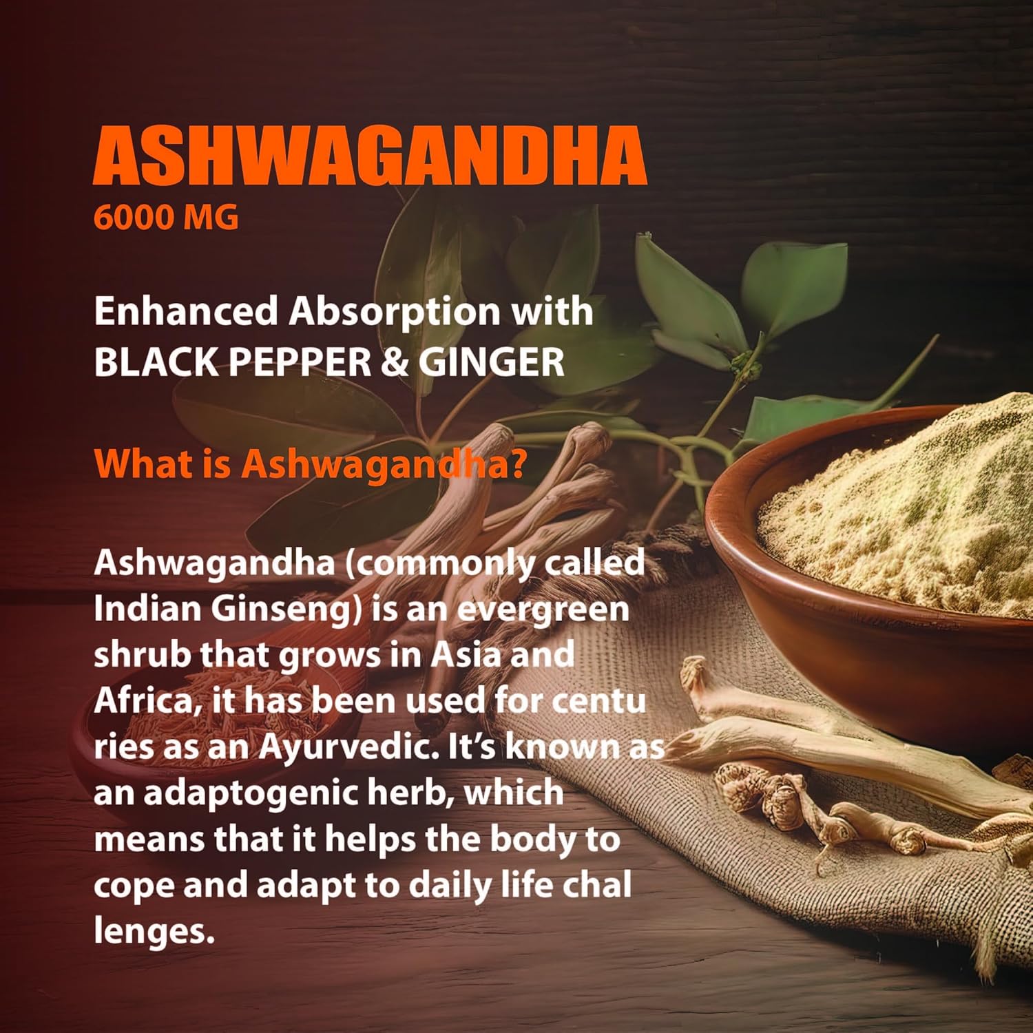 Maximum Strength Nature4U Ashwagandha Capsules with Black Pepper and Ginger Root for Stress and Mood Support - BoostGo Australia