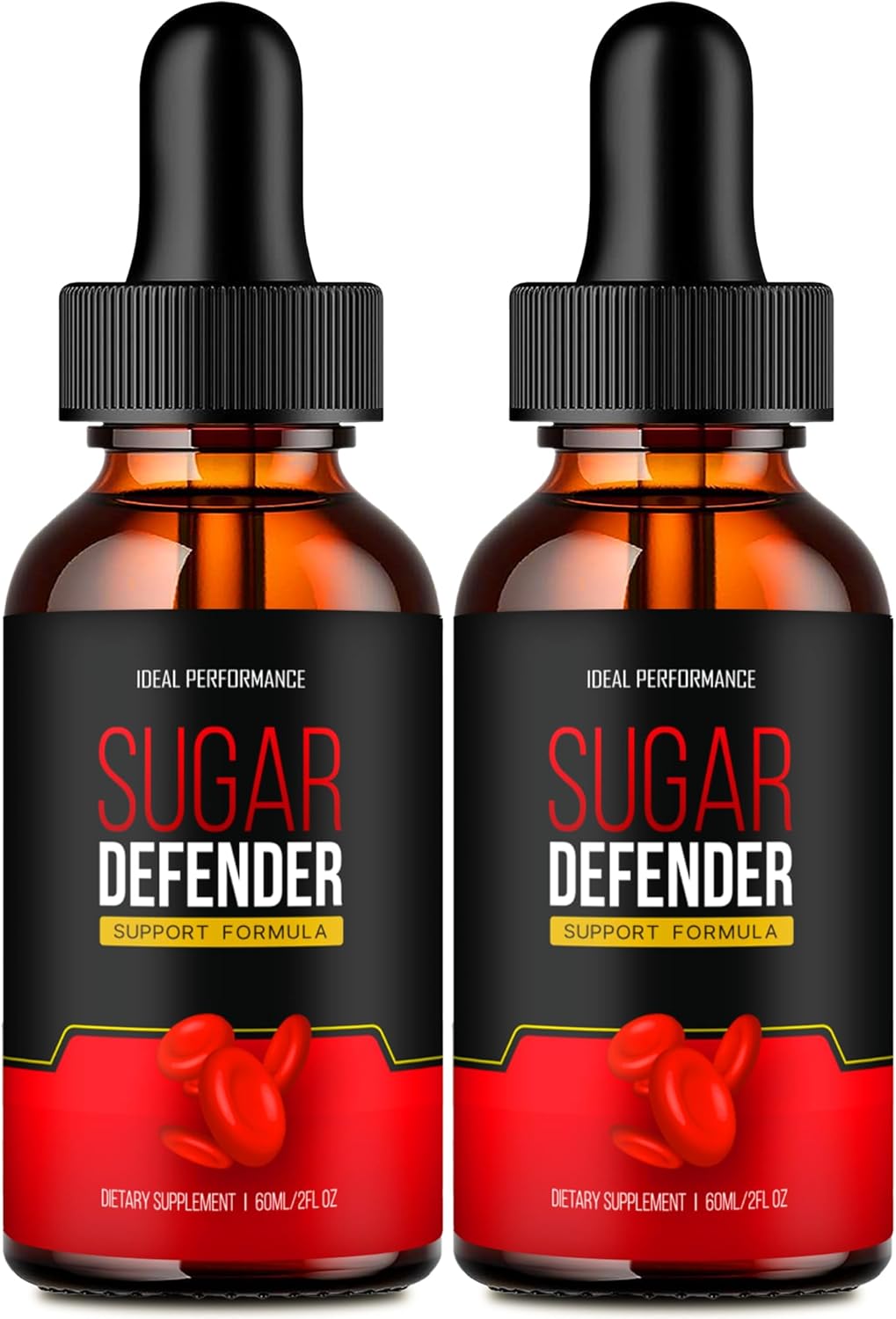 Maximum Strength Sugar Defender Liquid Drops for Blood Sugar Support - All Natural Supplement Formula for Ideal Performance and Wellness (2 Pack)