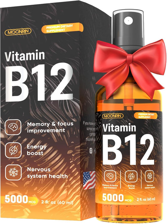 Maximum Strength Vegan B12 Liquid Spray for Energy, Memory, and Immune System Support - 2 Fl Oz