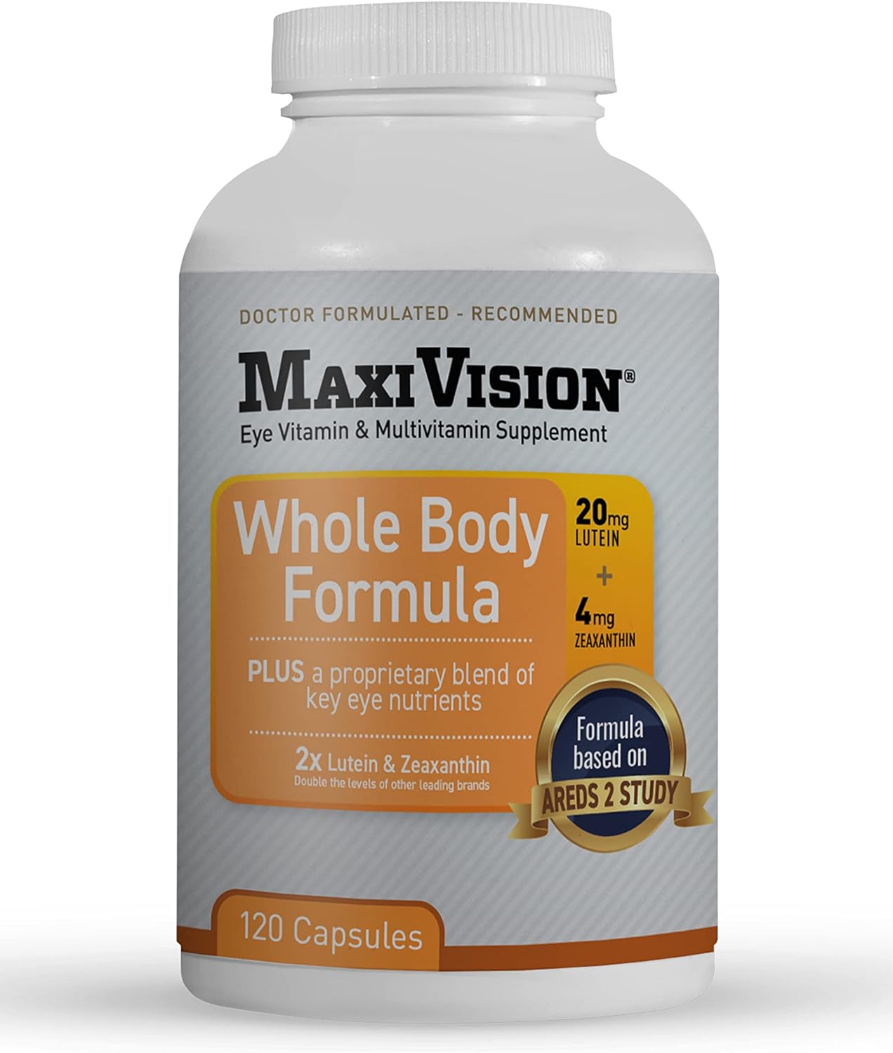 MaxiVision® AREDS 2 Whole Body Formula with Lutein and Zeaxanthin for Macular Support - Eye Strain Relief - 120 Capsules - BoostGo Australia