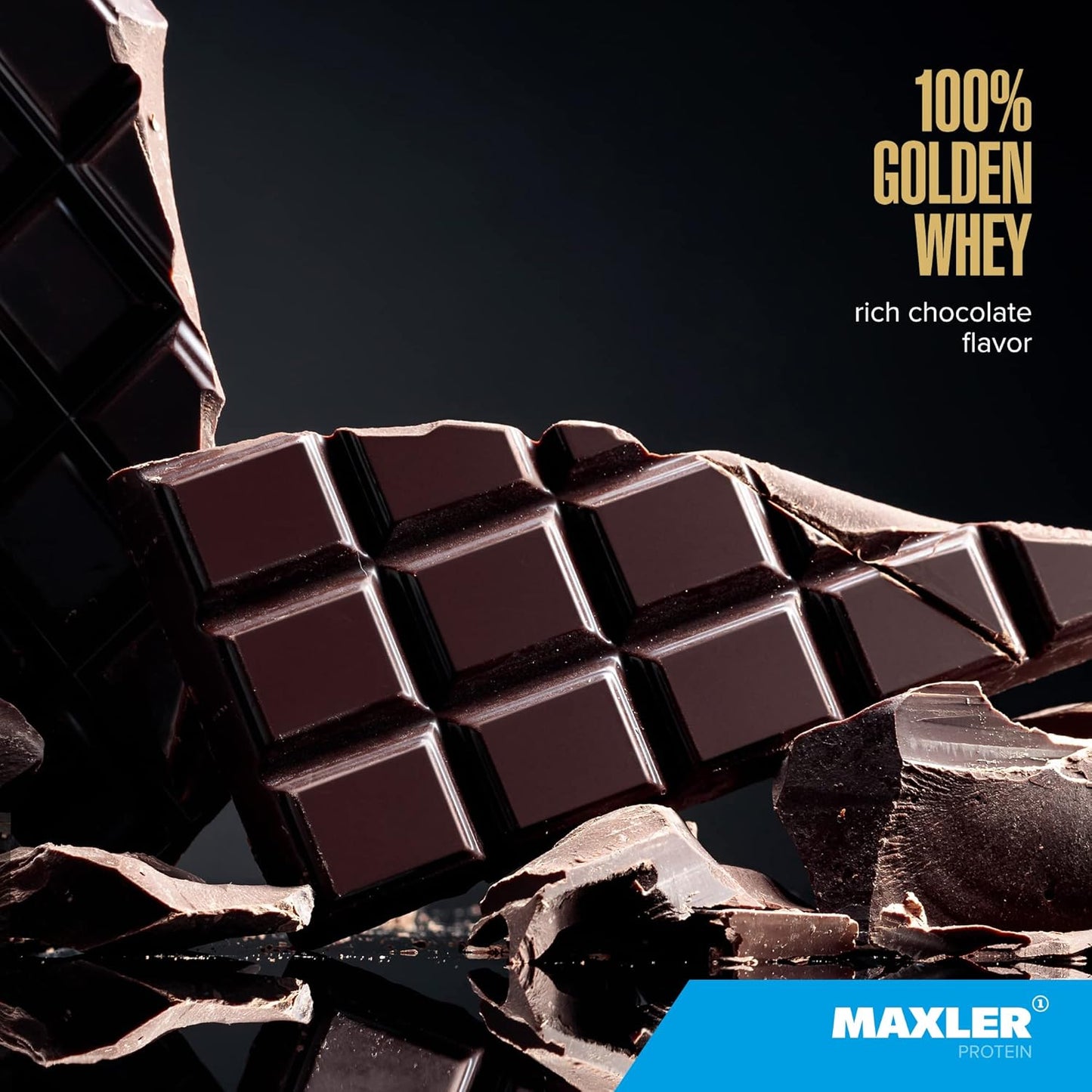 Maxler Golden Whey Protein Powder - 22g Protein per Serving - Rich Chocolate Flavor - High Protein, Low Fat, Low Carb - 5 lbs Bag