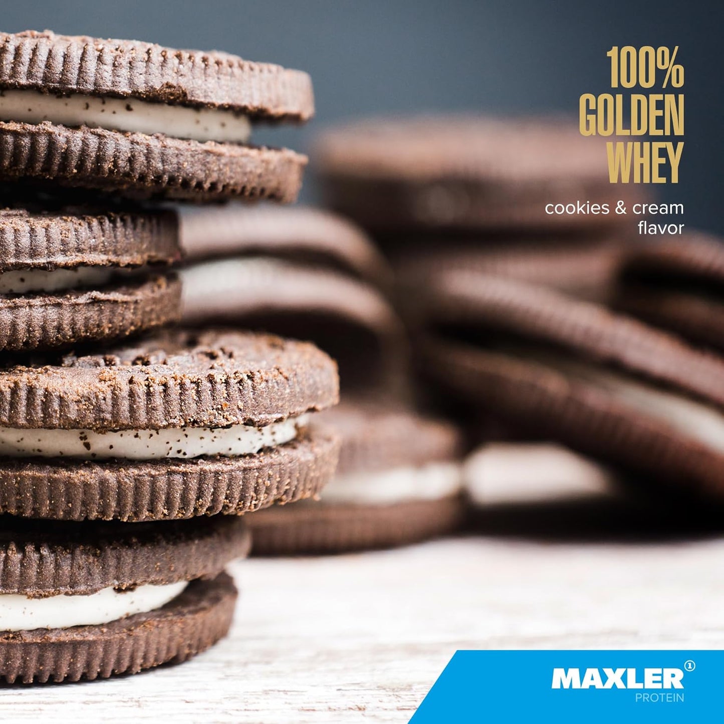 Maxler Golden Whey Protein Powder - 24g per Serving - Pre, Post & Intra Workout - Fast-Absorbing Blend - Cookies & Cream Flavor - 2 lbs