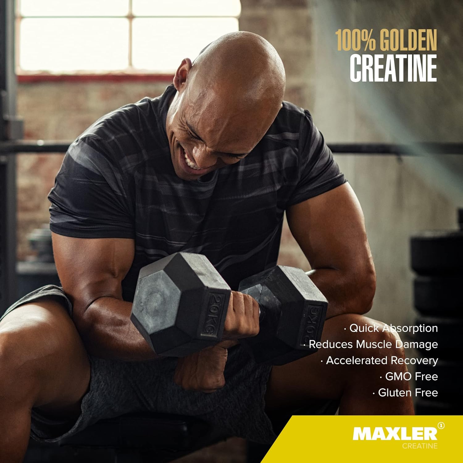 Maxler Micronized Creatine Monohydrate Powder - 100% Golden Creatine for Muscle Building - Pre/Post Workout Vegan Supplement - Gluten Free - 600g