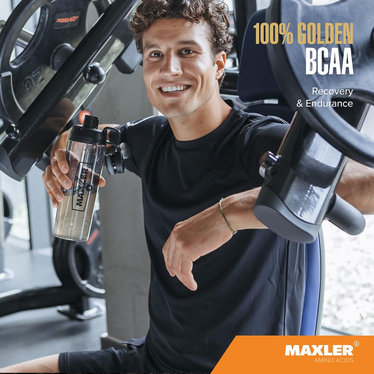 Maxler Vegan BCAA Powder for Muscle Recovery & Growth - 100% Golden Amino Acids Drink - Intra & Post Workout - 30 Servings - Orange Flavor