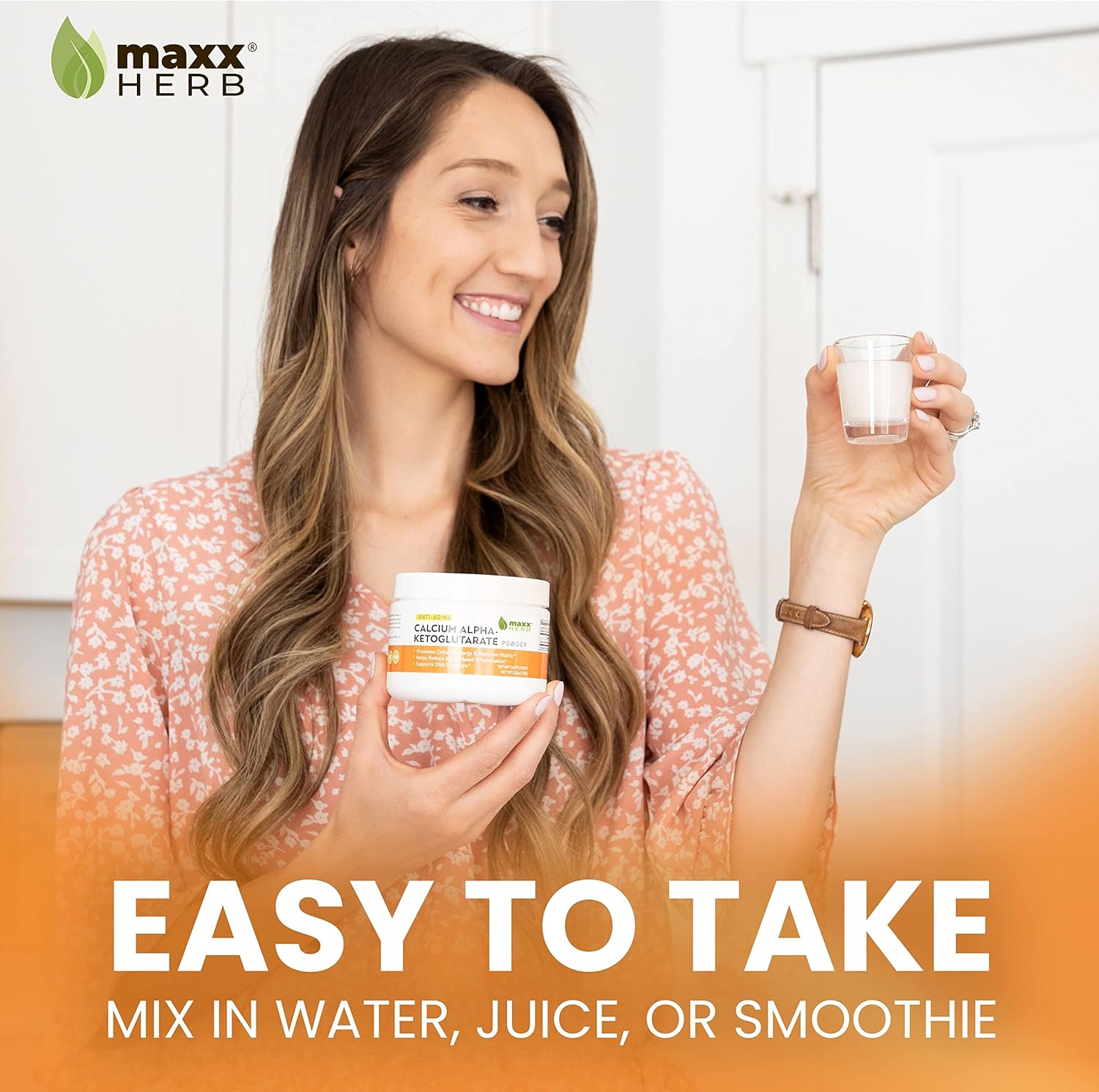 Maxx Herb Calcium Alpha-Ketoglutarate Powder - Energy, Vitality, Mental Focus, Gluten-Free - 300g (201 Servings) - Pack of 3