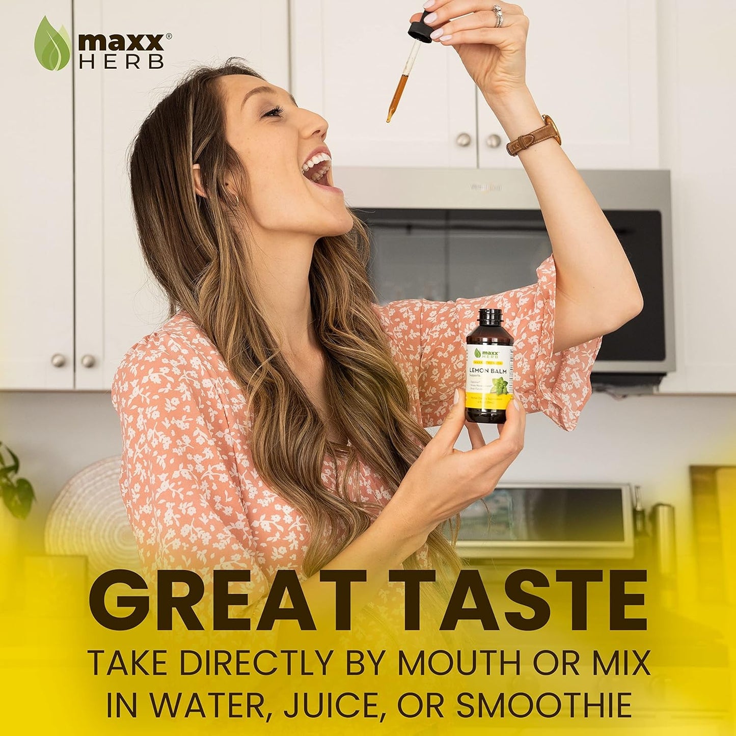 Maxx Herb Lemon Balm Extract - High Potency Liquid Tincture for Stress Relief and Nervous System Support - Alcohol-Free Formula - 4 Oz Bottle