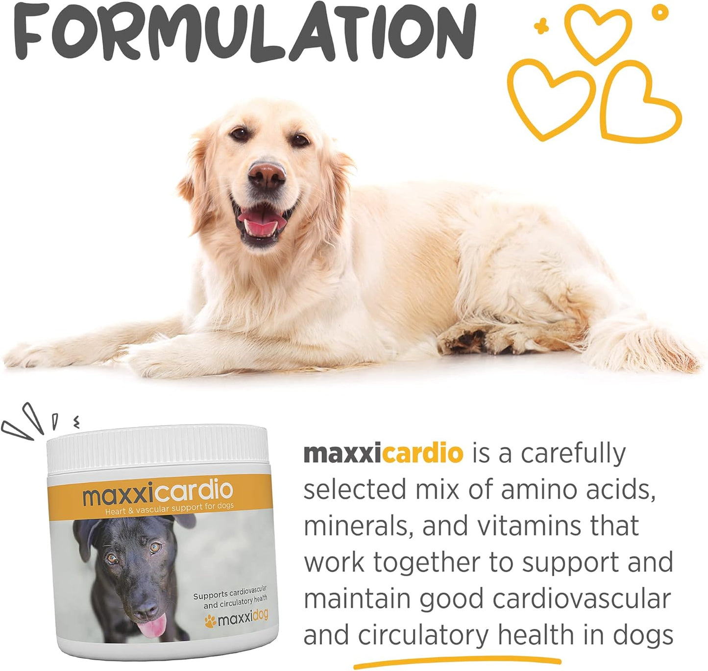 maxxipaws maxxicardio Dog Heart & Cardiovascular Powder Supplement, 5.3oz - Supports Canine Cardiovascular Health