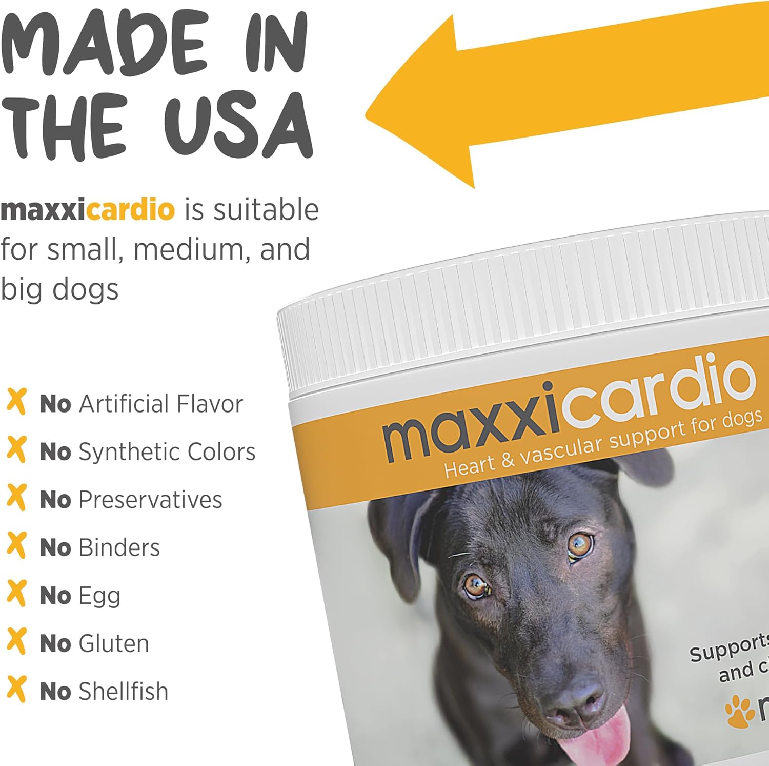 maxxipaws maxxicardio Dog Heart & Cardiovascular Powder Supplement, 5.3oz - Supports Canine Cardiovascular Health
