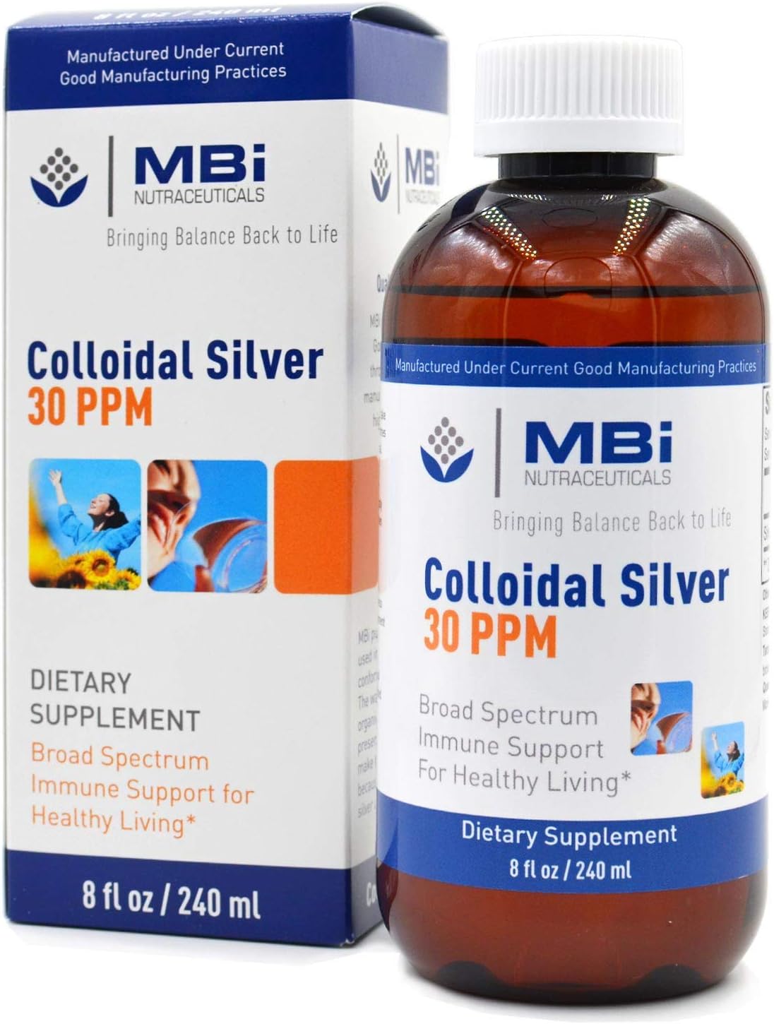 MBI Nutraceuticals Colloidal Silver 30 Parts Per Million - Natural Immune Support Supplement