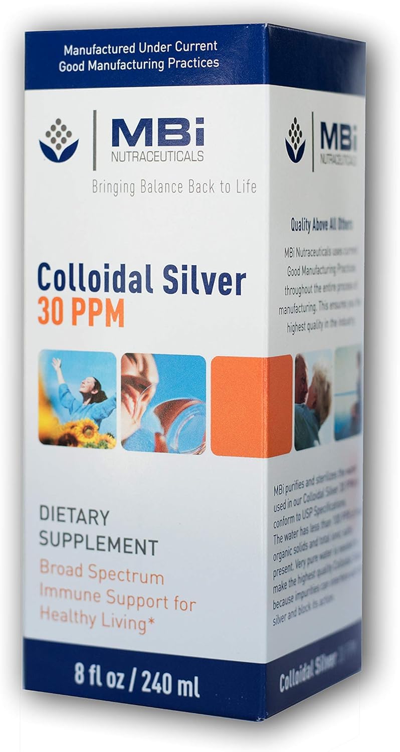 MBI Nutraceuticals Colloidal Silver 30 Parts Per Million - Natural Immune Support Supplement