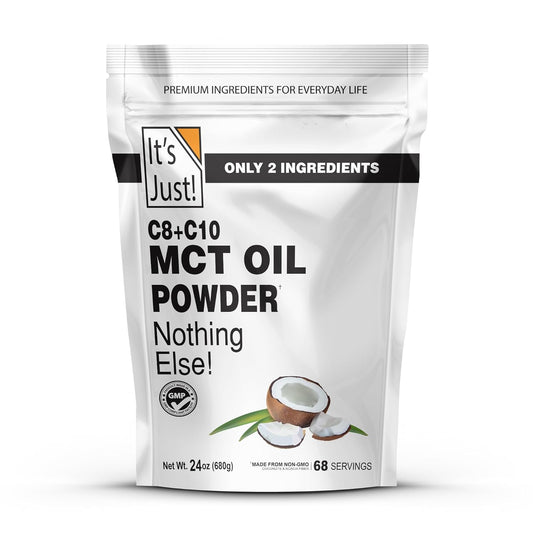 MCT Oil Powder with Prebiotic Fiber 1.5lbs - 70% C8 + 30% C10, Keto Coffee Creamer, Non-GMO 24oz