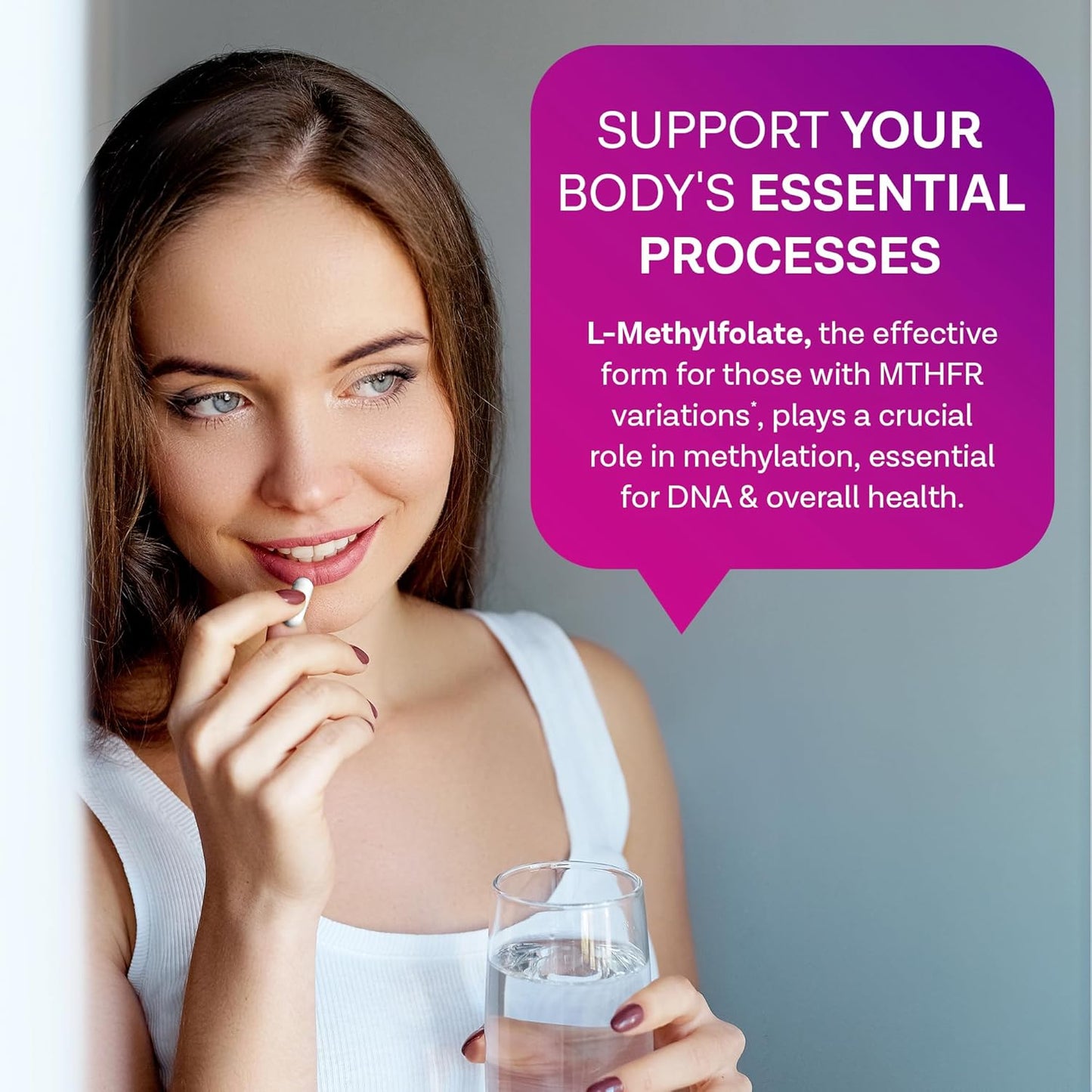 MD.LIFE L-Methylfolate 5mg Capsules - Professional-Grade Methylfolate Supplement for Maximum Potency - MTHFR Support with Essential Amino Acids - 30 Count