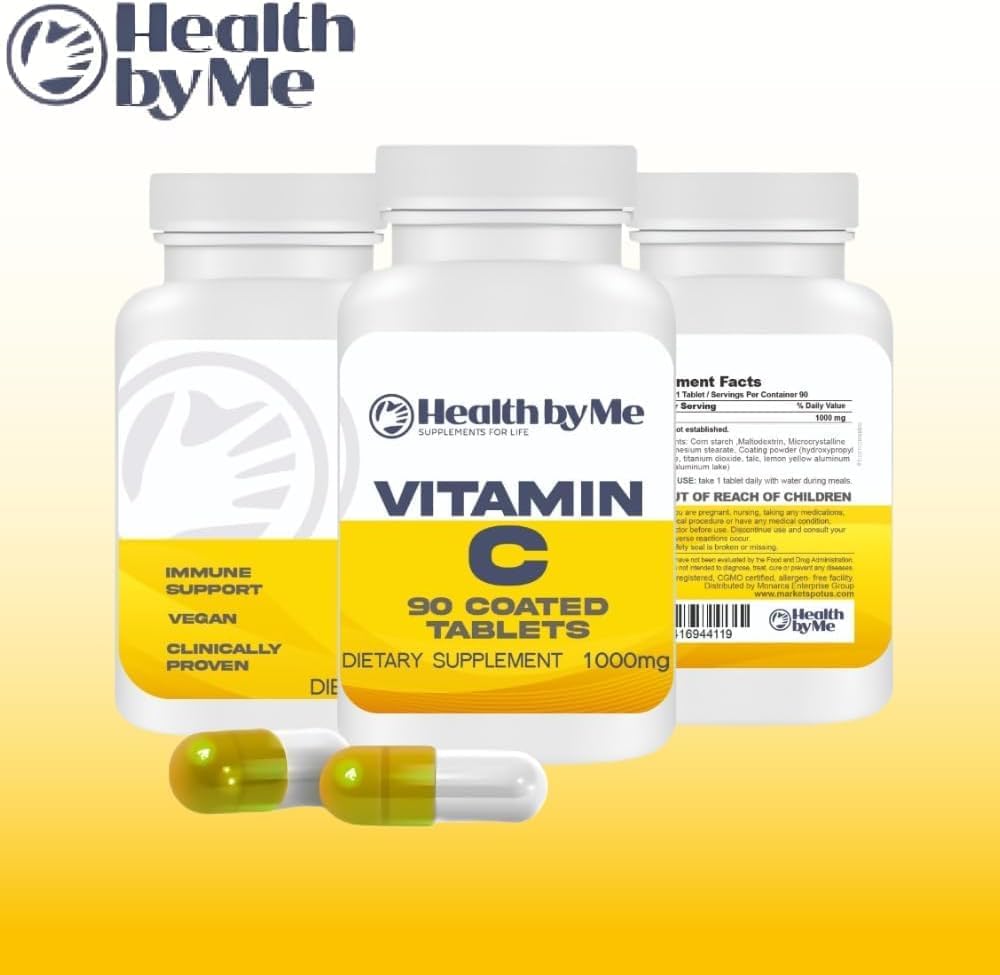 Me Vitamin C Supplement - 1000mg, 90 Coated Tablets - 3-Month Supply for Generic Health