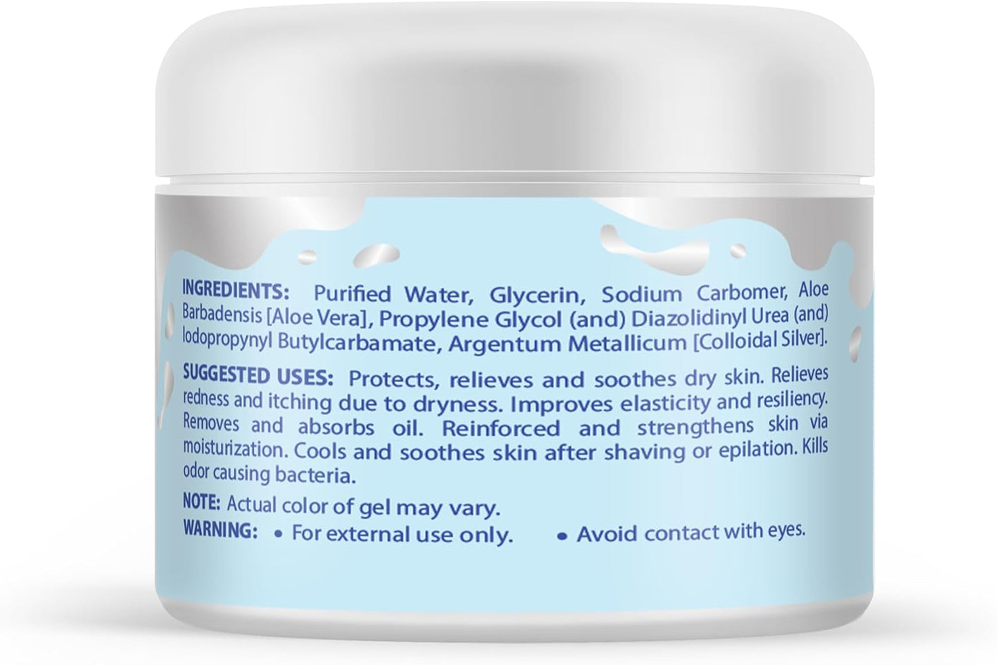 MEINTU Human™ Ultra-Pure Colloidal Silver Gel with Aloe Vera - 4 oz - 75 PPM - Skin Hydrosol Gel Solution for All Ages
