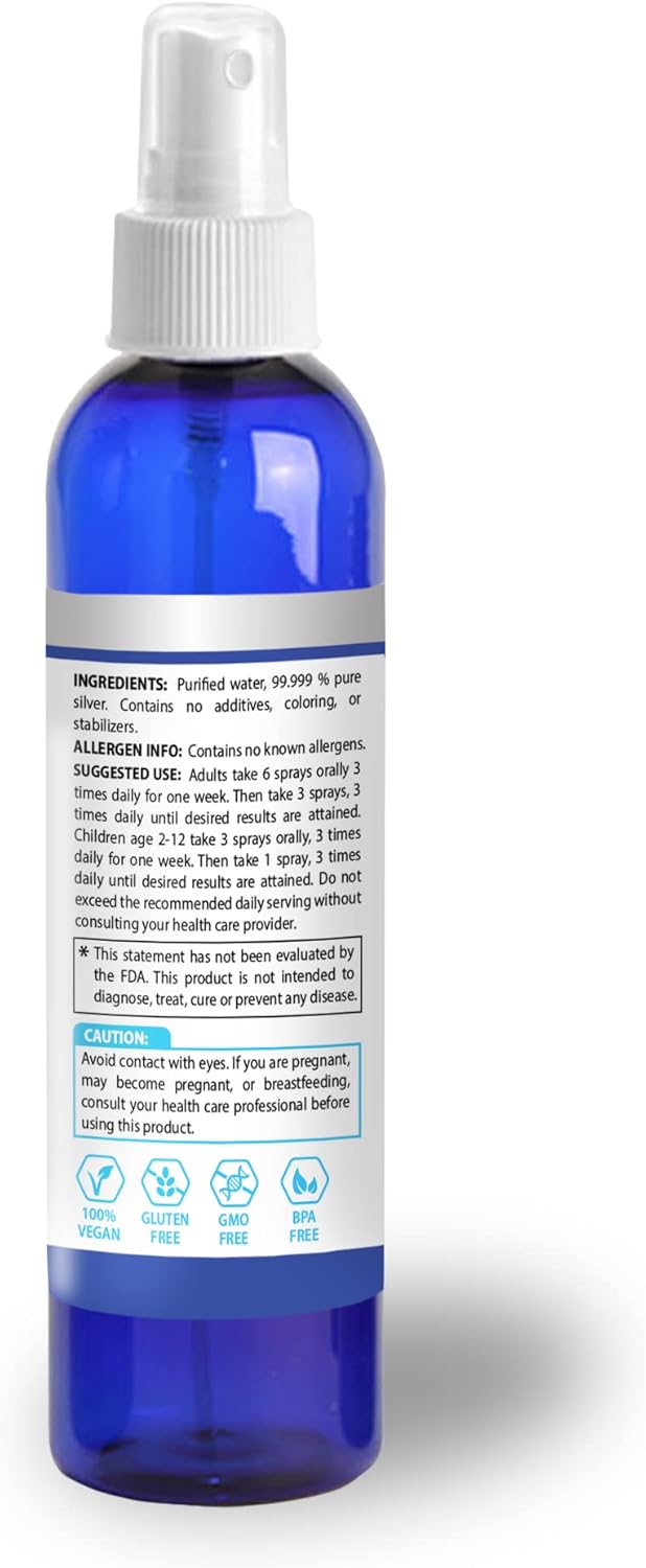 MEINTU Human™ Ultra-Pure Colloidal Silver Spray - 100ml, 30PPM Travel Size Immune Support Supplement for Adults, Kids, Pets