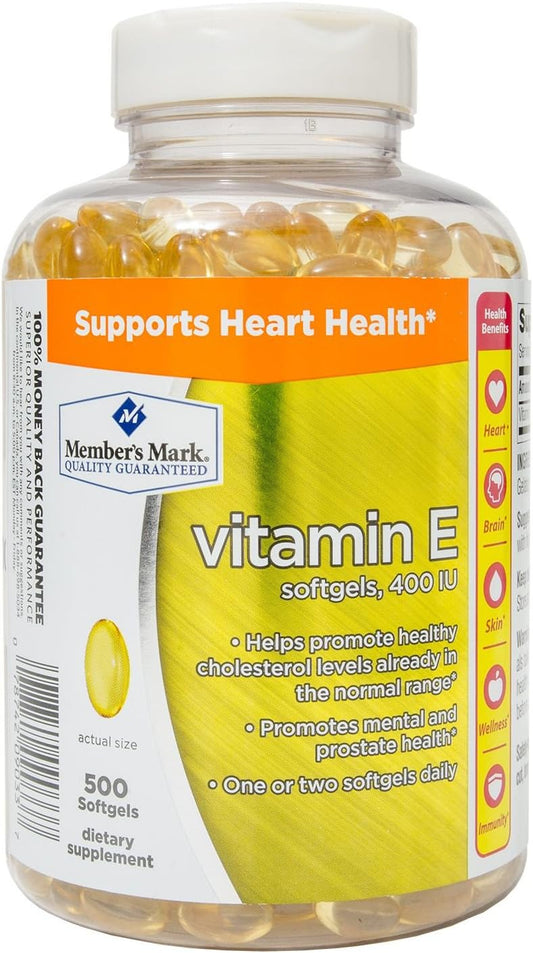 Members Mark Vitamin E 400 IU Dietary Supplement - 500 Count Bottle