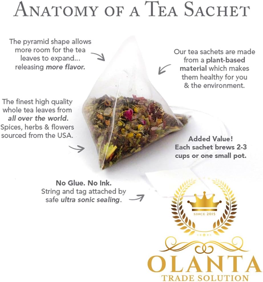 Menopause Comfort Herbal Tea - Natural Supplements for Women, Caffeine-Free Hot Flashes Relief - 20 Premium Sachets