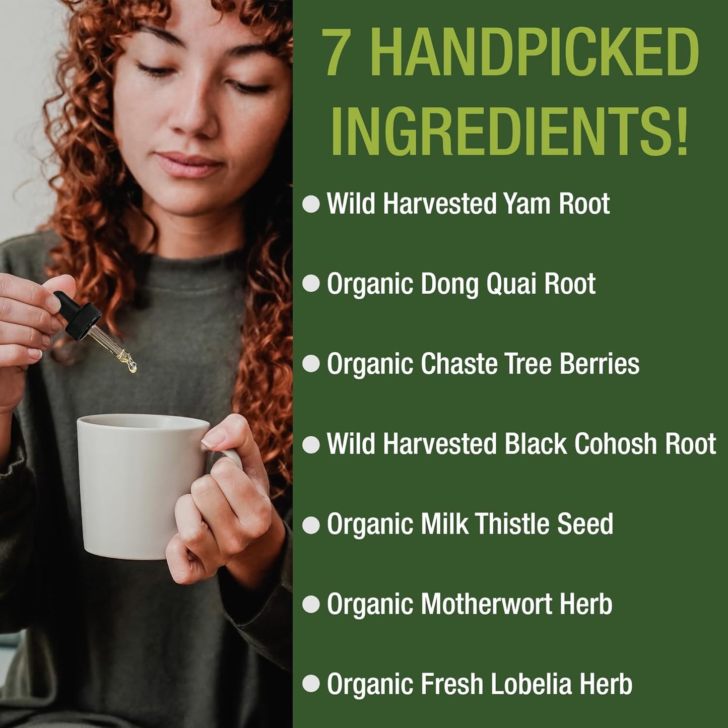 Menopause Relief Liquid Drops with 7 Herbal Ingredients for Peak Performance - Vegan Support for Hot Flashes and Hormonal Balance