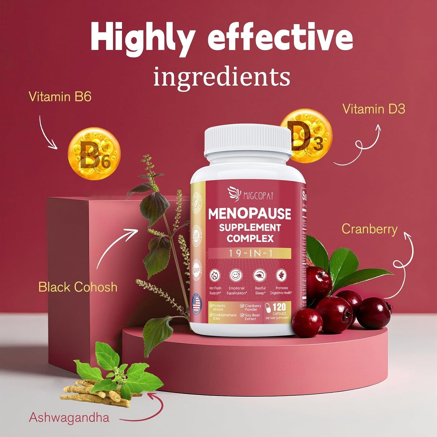 Menopause Support Fiber Gummies with Probiotics for Women - Migcopat Formula - BoostGo Australia