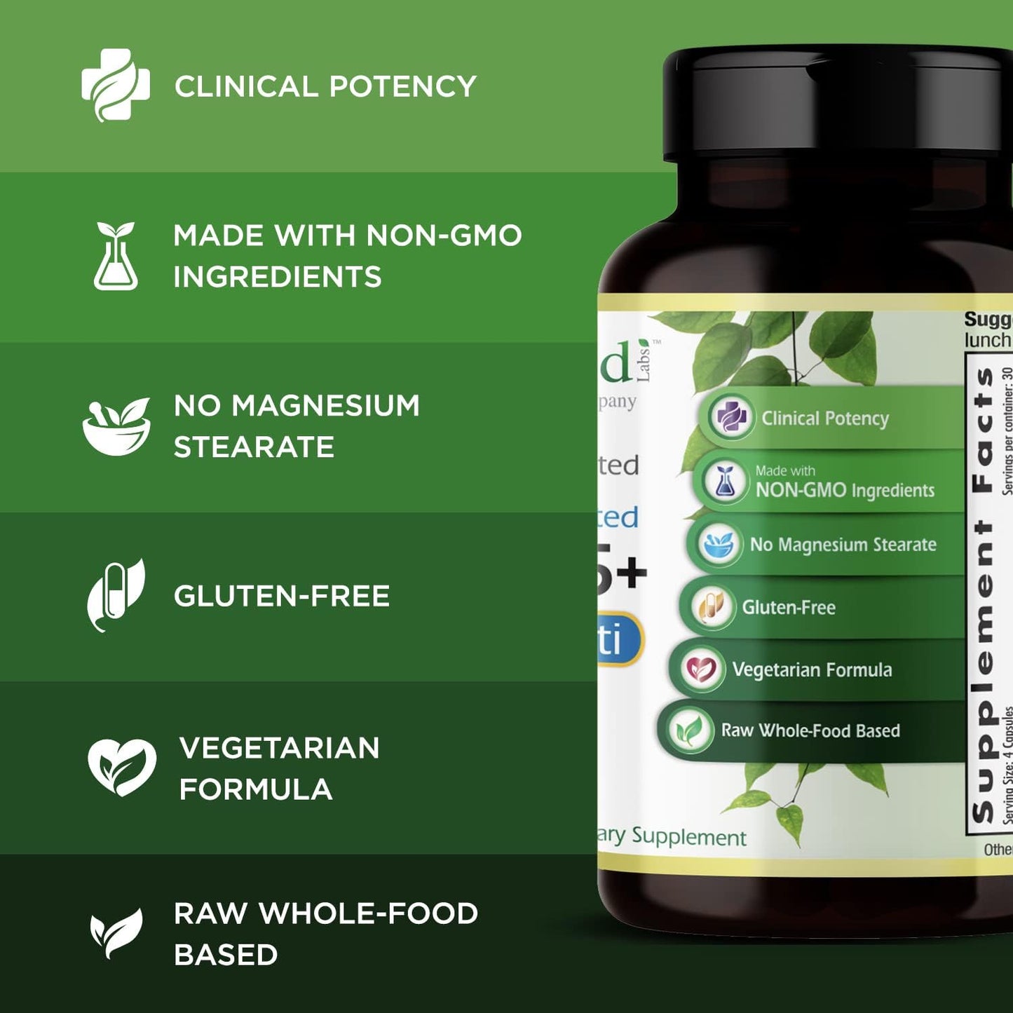 Men's 45+ Clinical Multi Multivitamin - Supports Bone & Heart Health - Gluten-Free & Vegetarian - 120 Capsules