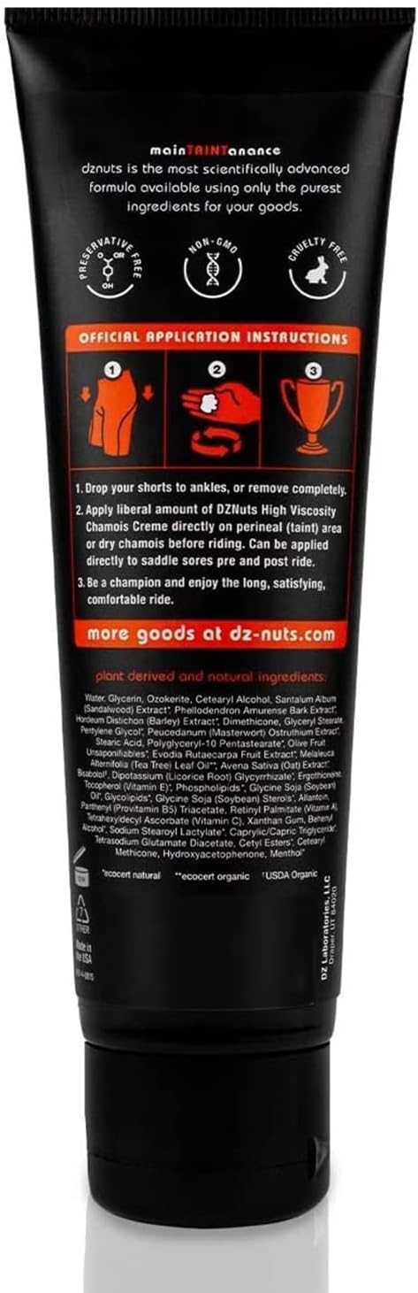 Men's Anti-Chafing Chamois Cream for Cyclists, Runners, Triathletes - Soothes Saddle Sores, Rubbing, Friction - 4 Fl Oz Pack