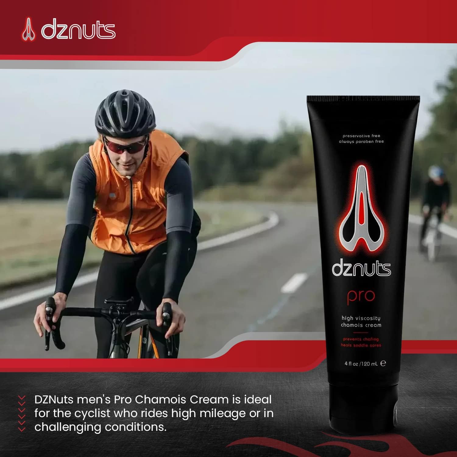 Men's Anti-Chafing Chamois Cream for Cyclists, Runners, Triathletes - Soothes Saddle Sores, Rubbing, Friction - 4 Fl Oz Pack