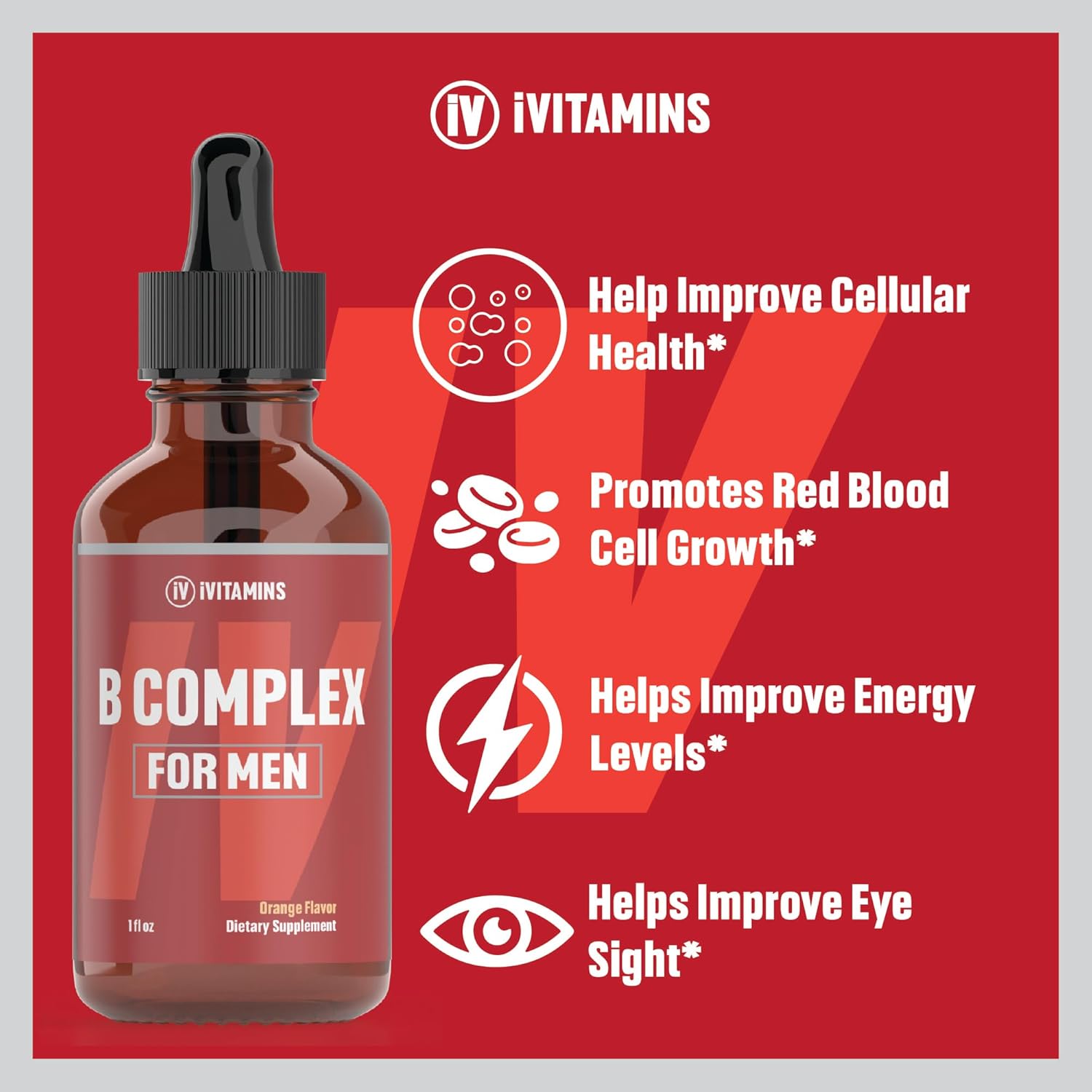 Men's B Complex Liquid Vitamin Supplement - 1 fl oz | Super B Complex with Vitamin B | VIT B Complex for Energy & Wellness