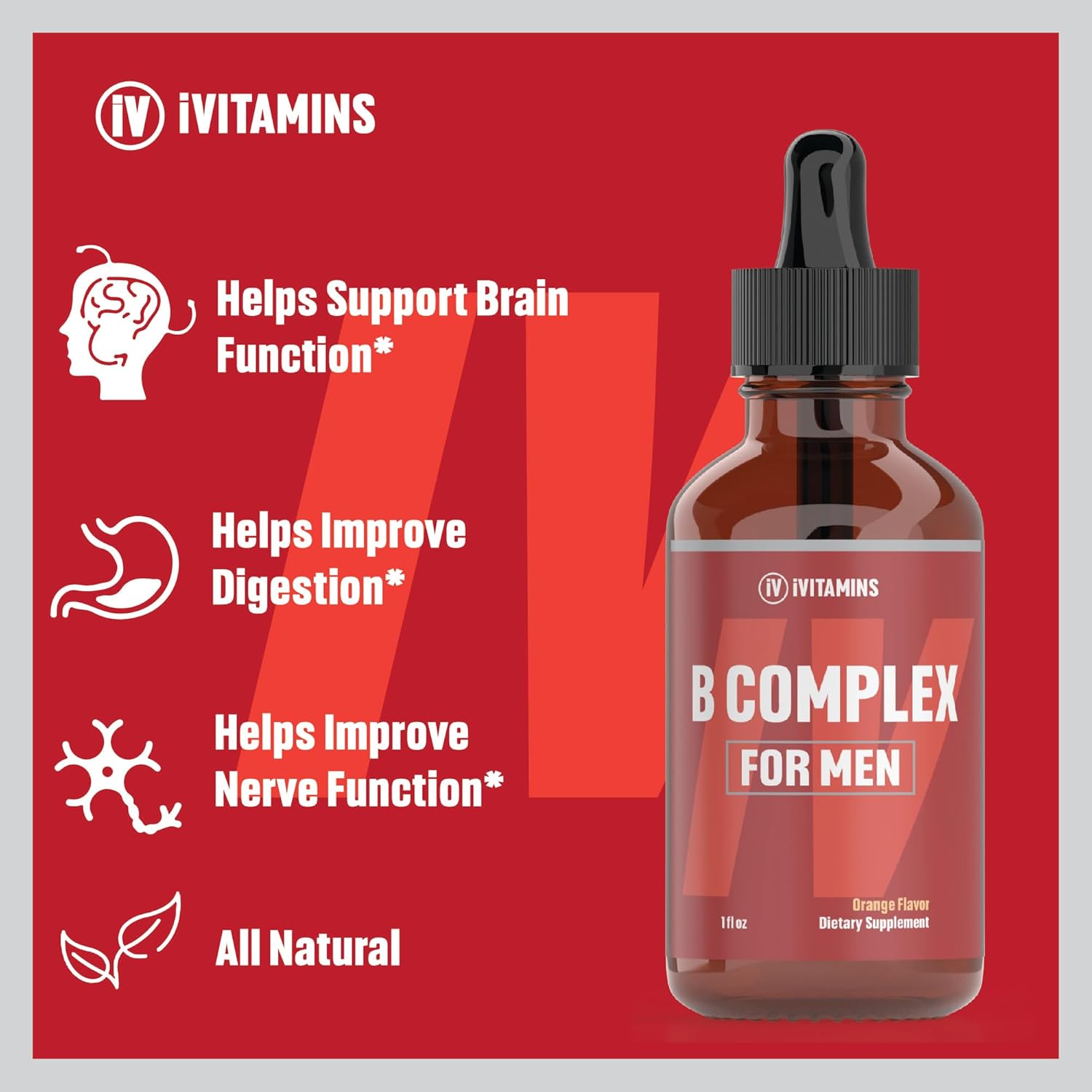 Men's B Complex Liquid Vitamin Supplement - 1 fl oz | Super B Complex with Vitamin B | VIT B Complex for Energy & Wellness