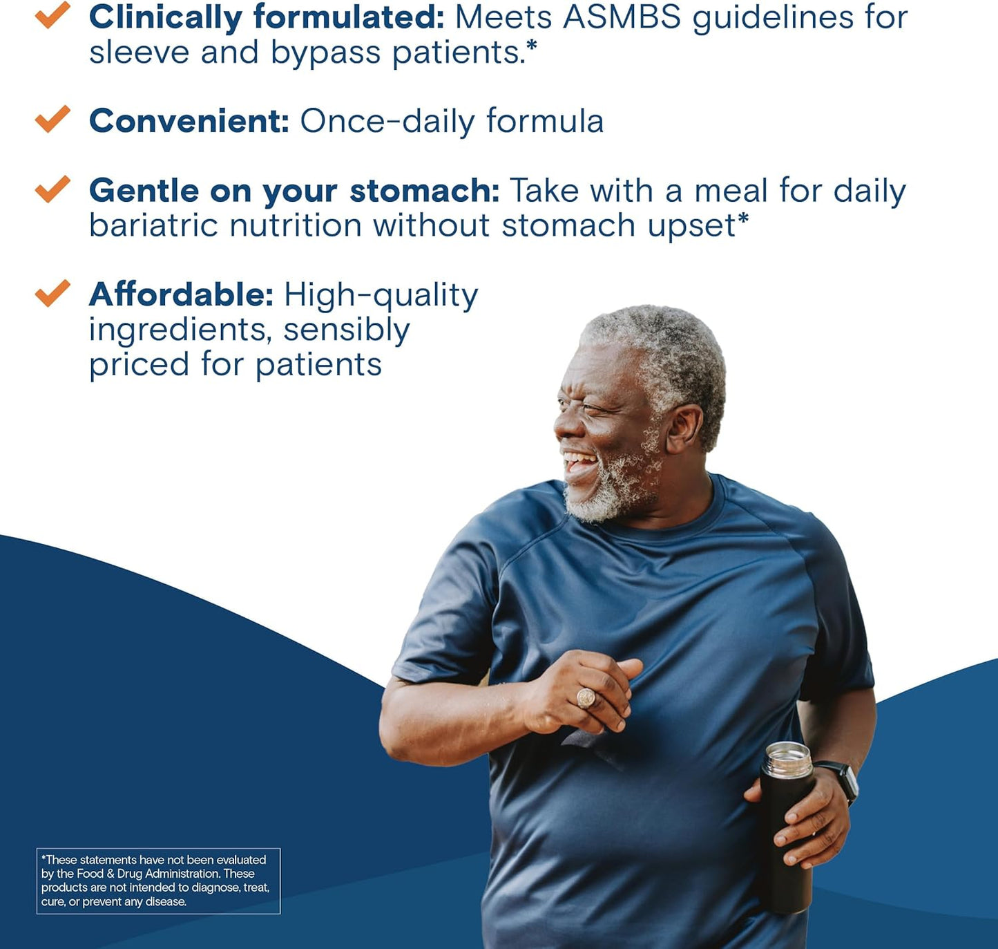 Men's Bariatric Fusion One Per Day Multivitamin with Iron - Prostate & Heart Support - 90 Capsules
