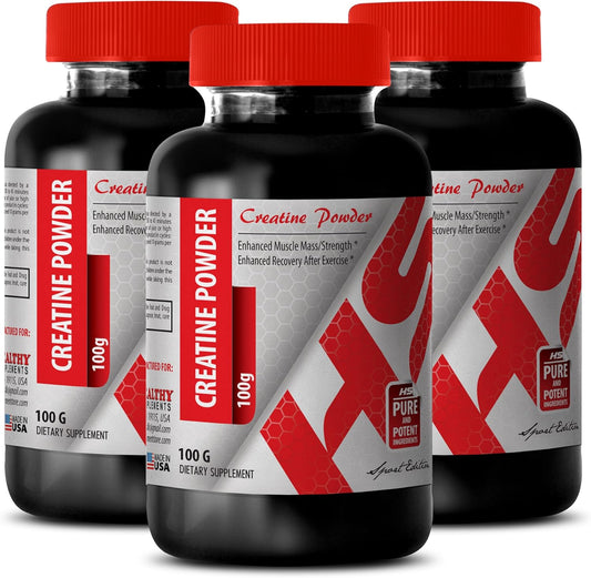 Men's Body Builder Creatine Powder 100G - Bulk Creatine Supplement 3-Pack - Healthy Supplements LLC