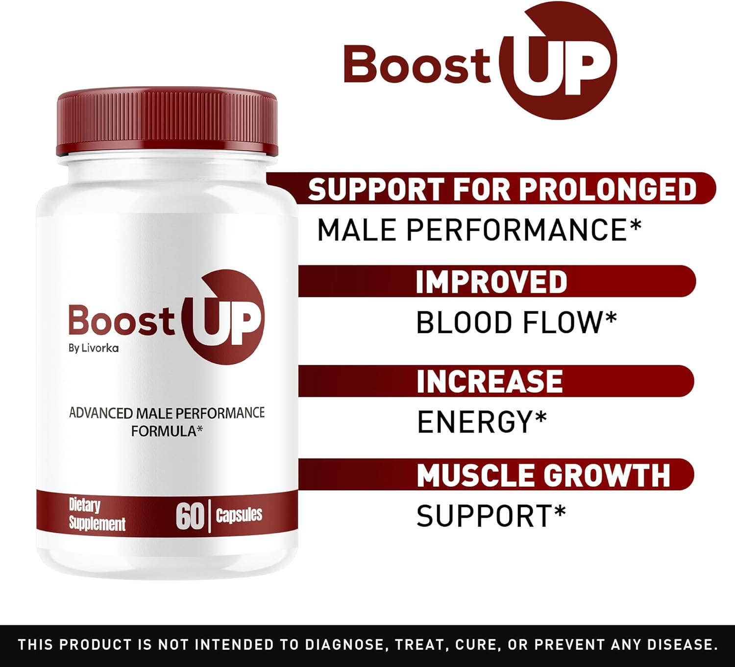 Men's Boost Up Pills (2 Pack) - Advanced Formula Supplement for Energy and Vitality, 120 Capsules