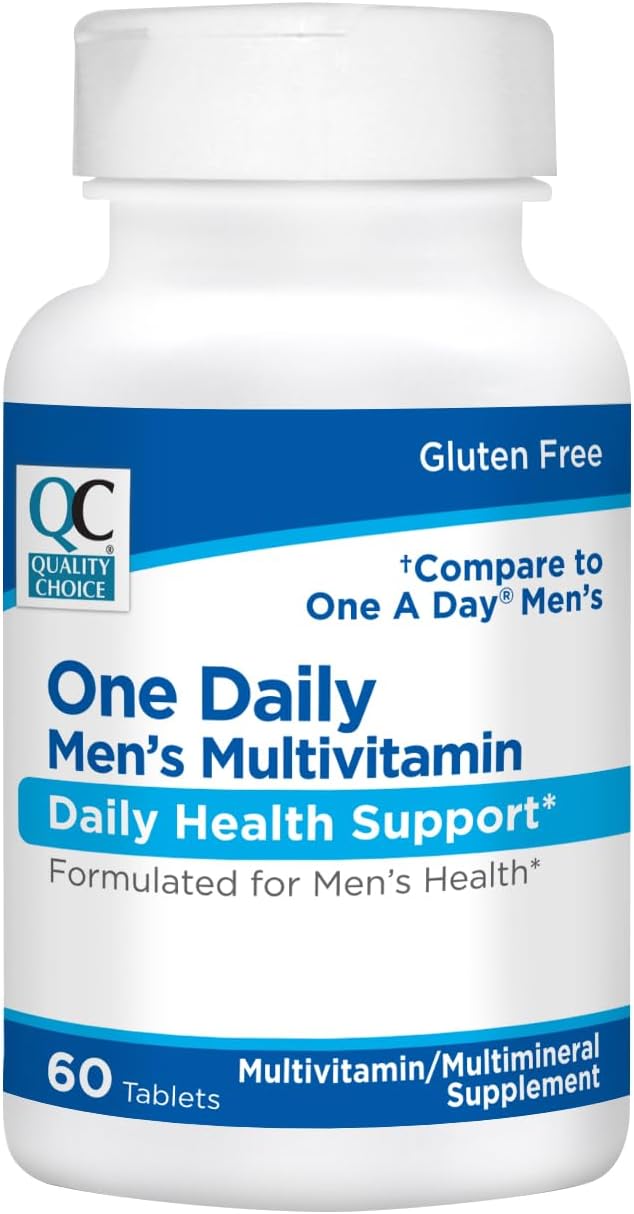 Men's Daily Multivitamin with Vitamins A, C, D, E, B & Minerals in 60 Count Bottles - 5 Pack of Quality Choices