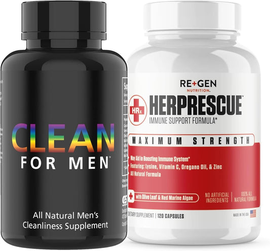Men's Digestive Health & Immune Support Supplement - Fiber & Outbreak Care, Natural Constipation Relief & Body Cleanse Formula