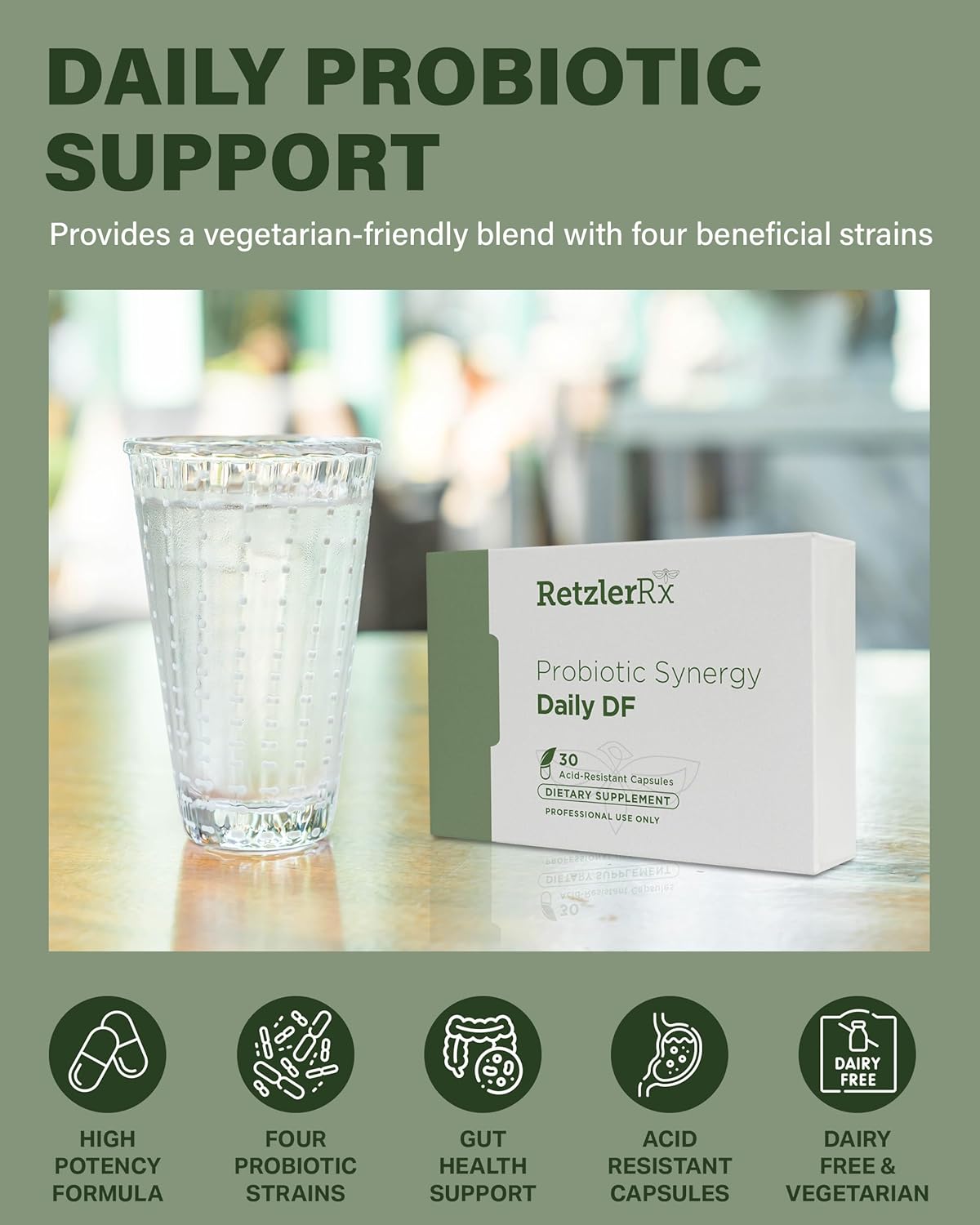 Men's Digestive Health Probiotic Supplement - 30 Billion CFU Bifidobacterium - Acid-Resistant Capsules - Supports Flora Balance - 30 Count