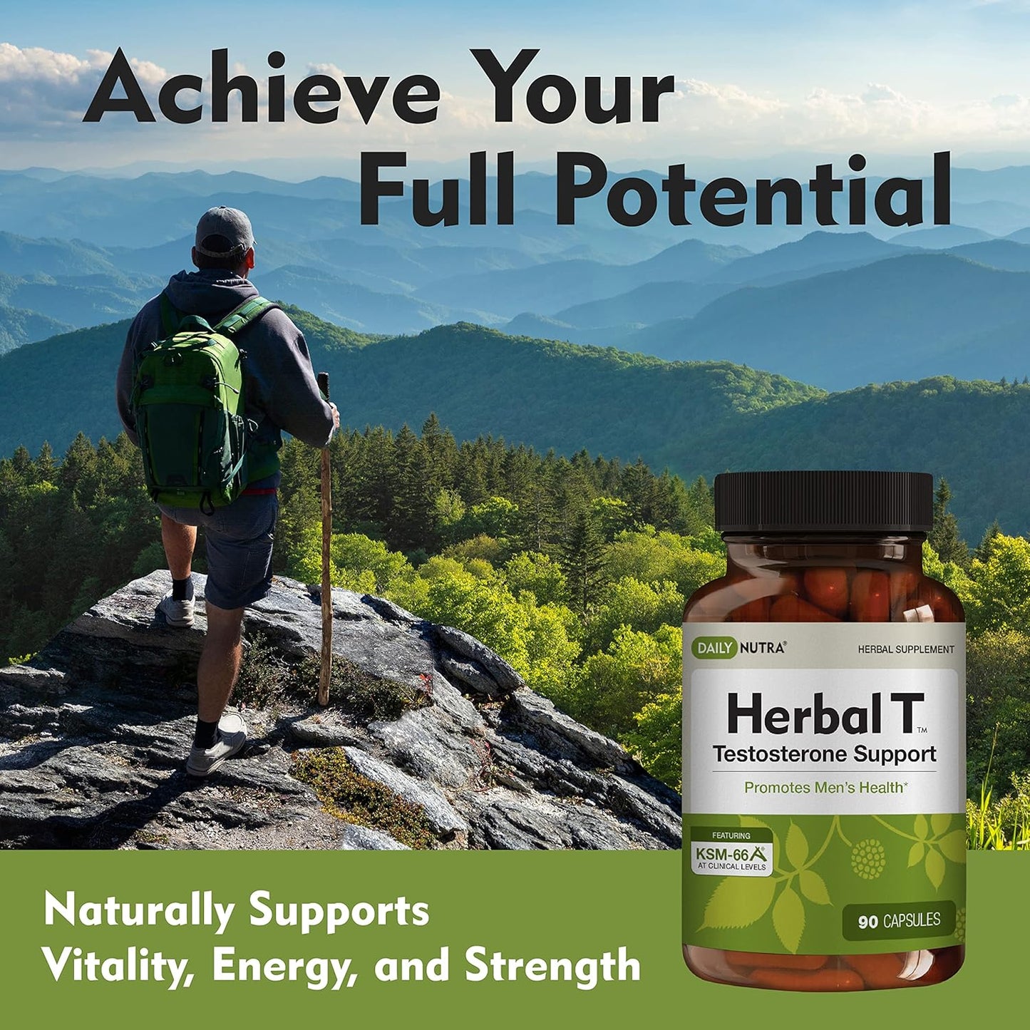 Men’s Health Formula Supplement for Endurance, Vitality, & Aging Support with KSM-66 Ashwagandha, Tongkat Ali, Tribulus, Eleuthero, & Horny Goat Weed - 3 Pack