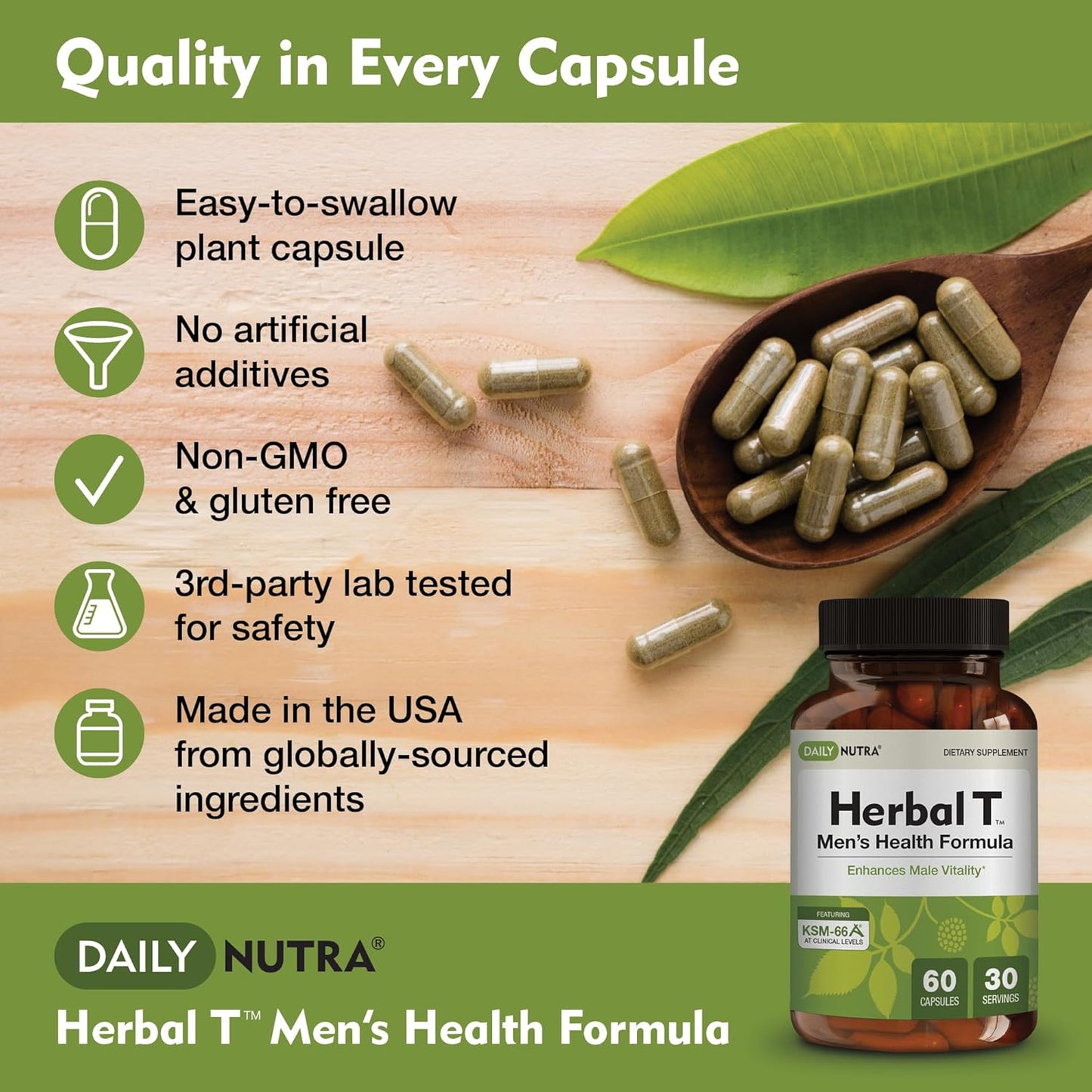 Men’s Health Formula Supplement for Endurance, Vitality, & Aging Support with KSM-66 Ashwagandha, Tongkat Ali, Tribulus, Eleuthero, & Horny Goat Weed - 3 Pack