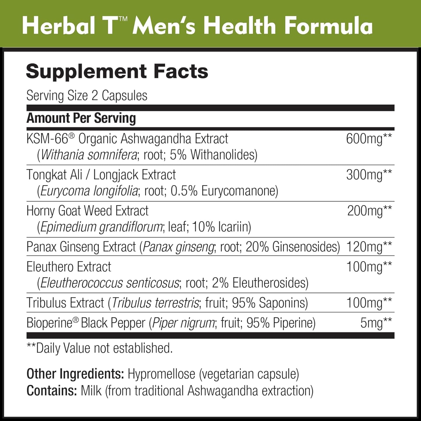 Men’s Health Formula Supplement for Endurance, Vitality, & Aging Support with KSM-66 Ashwagandha, Tongkat Ali, Tribulus, Eleuthero, & Horny Goat Weed - 3 Pack