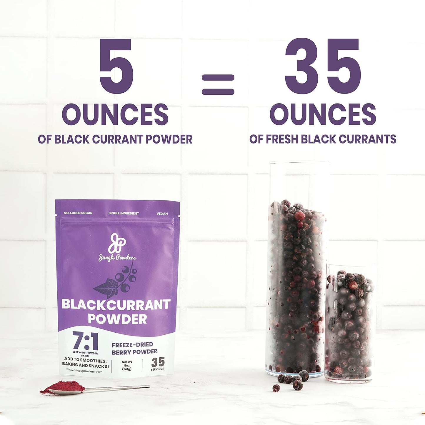 Men's Health & Vitality Bundle: 5oz Fadogia Agrestis Extract Powder + 5oz Black Currant Powder for Tea, Juice, Smoothies