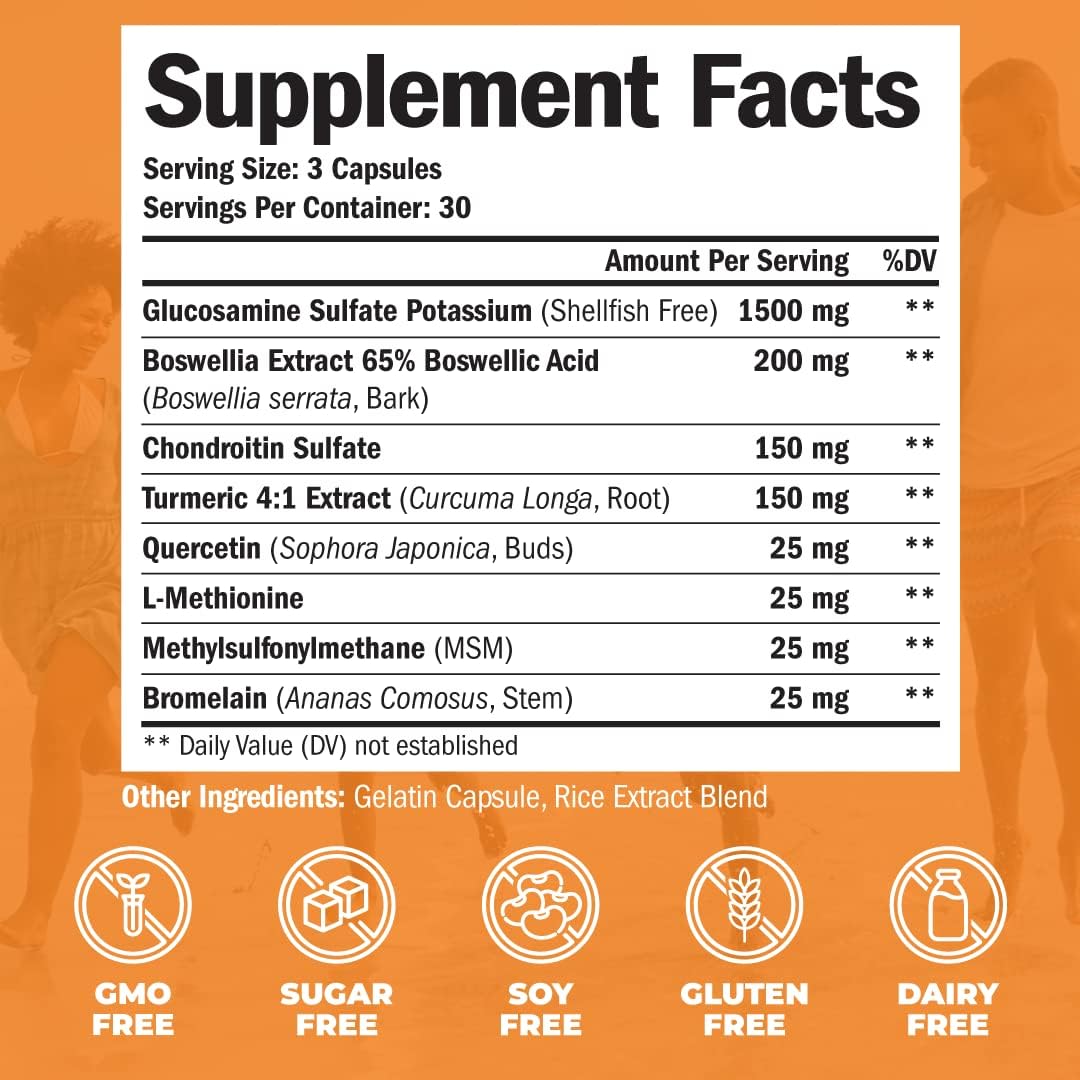 Men's Joint Health & Immune Support Supplement Bundle with Glucosamine, Chondroitin, Turmeric, MSM, Multivitamin