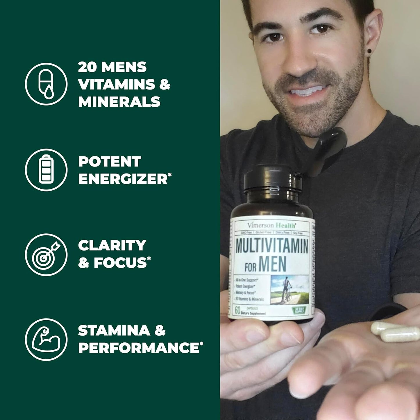 Men's Liver Cleanse Detox & Repair Supplement - Multivitamin with Vitamin A, C, D, E, B12, Zinc & More for Men's Health