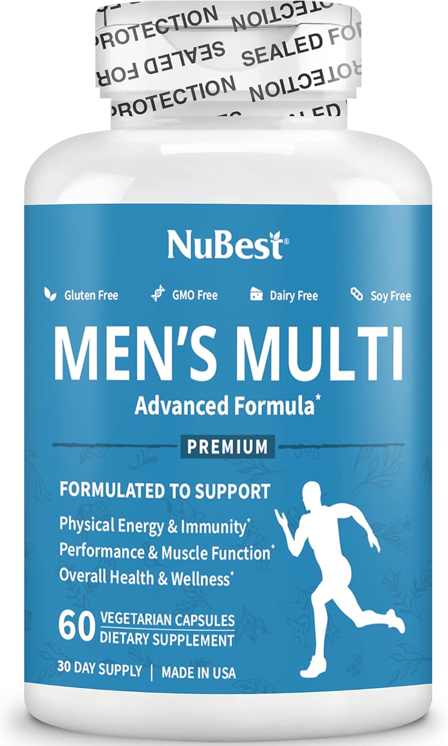 Men's Multi 18+ NuBest 38-in-1 Capsules with Asian Ginseng, Ashwagandha, Turmeric, Tongkat Ali, Saw Palmetto - Supports Bone, Muscle Strength, and Immune System - 2 Pack
