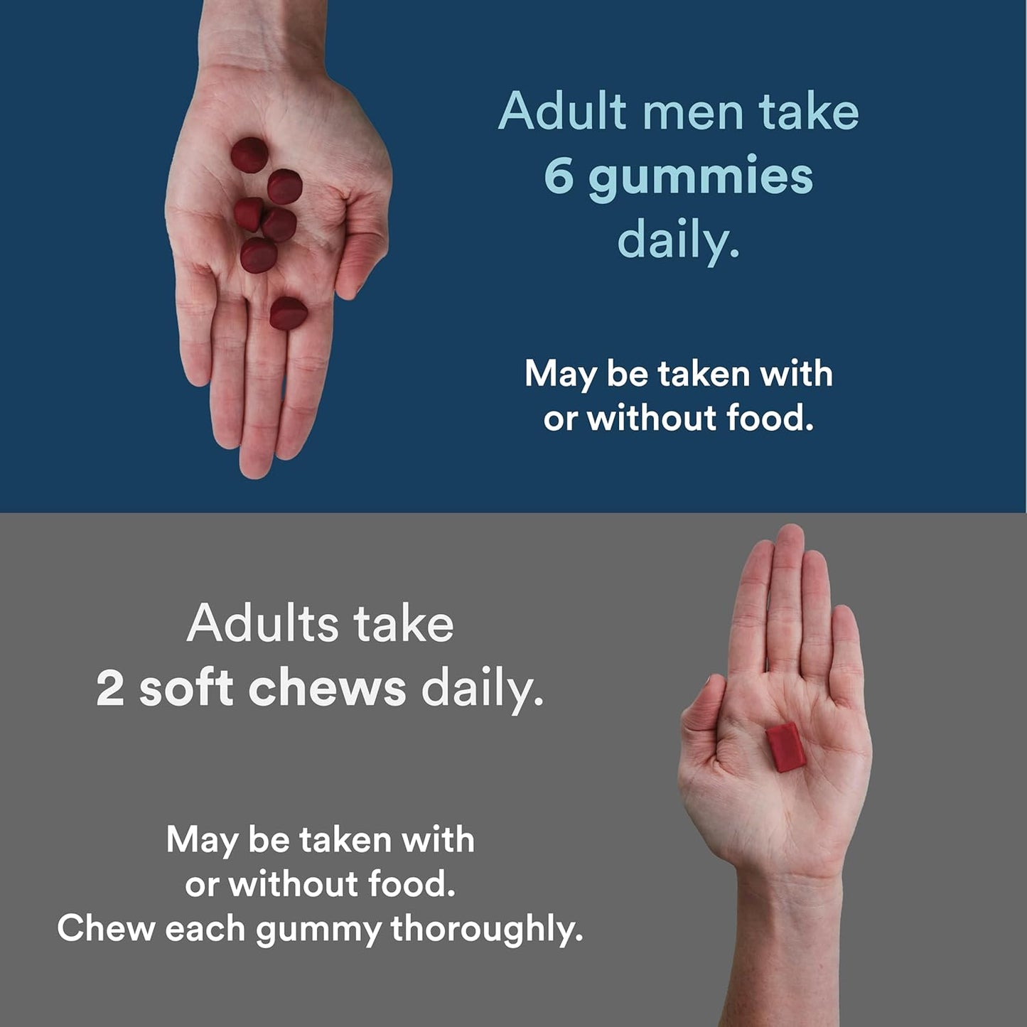 Men's Multivitamin & Mineral Chews with Omega 3 Fish Oil, Methylfolate, CoQ10, Magnesium Citrate & Calcium - 30 Day Supply