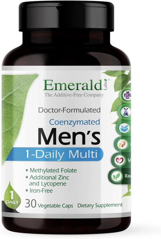 Men's Multivitamin with Lycopene, Zinc, Vitamin D3 - Supports Bones, Prostate, Vision - 30 Capsules